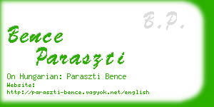 bence paraszti business card